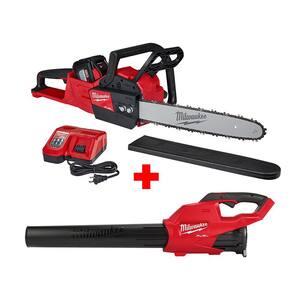M18 FUEL 16 in. 18- volt Lithium-Ion Battery Brushless Cordless Chainsaw Kit with M18 GEN II FUEL Blower