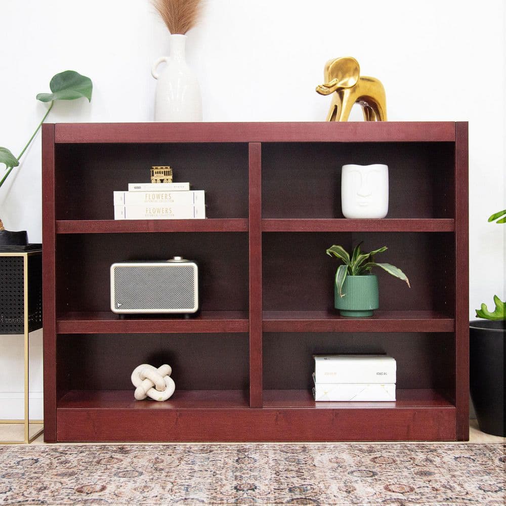 Concepts In Wood 36 in. Cherry Wood 6-shelf Standard Bookcase with