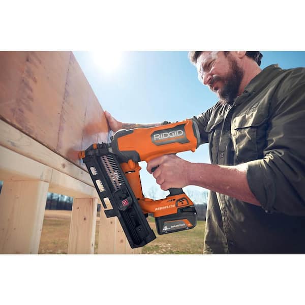 RIDGID 18V Cordless 3/8 in. Crown Stapler Kit with 2.0 Ah Battery and  Charger R09897KN - The Home Depot