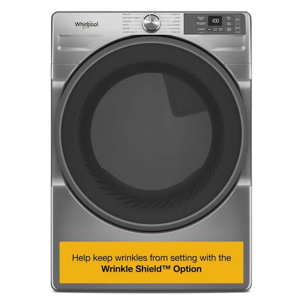 7.4 cu. ft. vented Front Load Electric Dryer in Radiant Silver with Wrinkle Shield Option