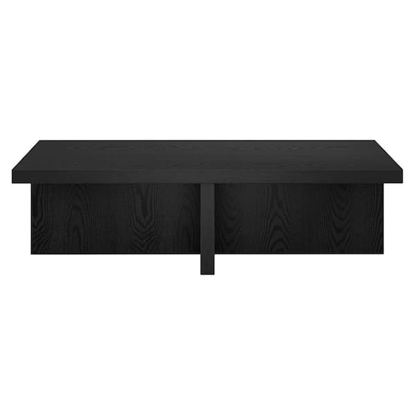 Meyer&Cross Elna 54 in. Black Grain Rectangle MDF Top Coffee Table