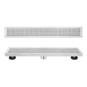 24 in. Linear Stainless Steel Shower Drain - Square Hole Pattern