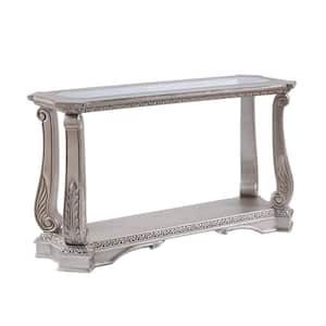 Northville Antique Champagne and Clear Glass Sofa Table