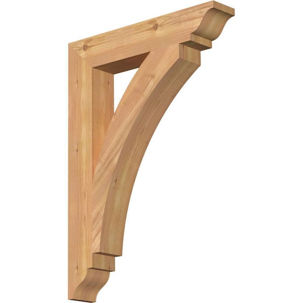 Ekena Millwork 3.5 in. x 28 in. x 20 in. Western Red Cedar Thorton Traditional Smooth Bracket