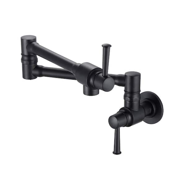 Pot Filler Faucet Wall Mount Pot Filler Faucet, Modern Brass Pot Filler Two-Attachment Wall Mount Folding Kitchen