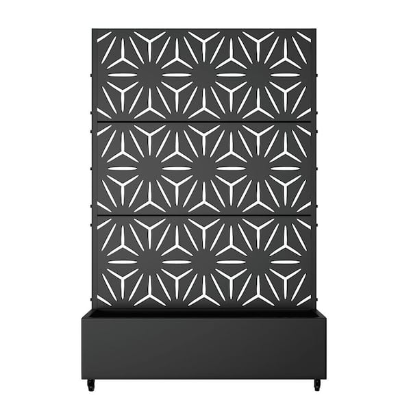 6 ft. H x 4 ft. W Metal Planter Box with Trellis Black