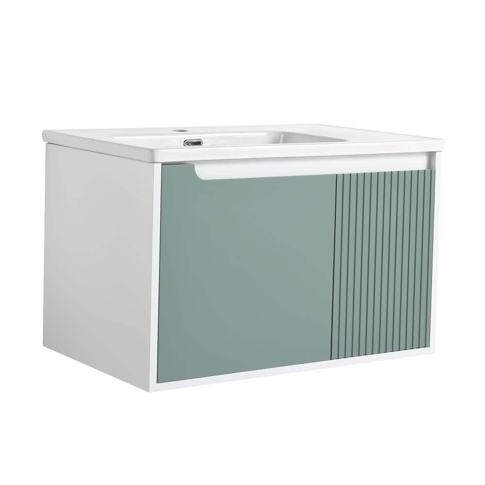 36 in. W x 20 in. D x 20.06 in. H Single Sink Floating Bath Vanity in Mint 