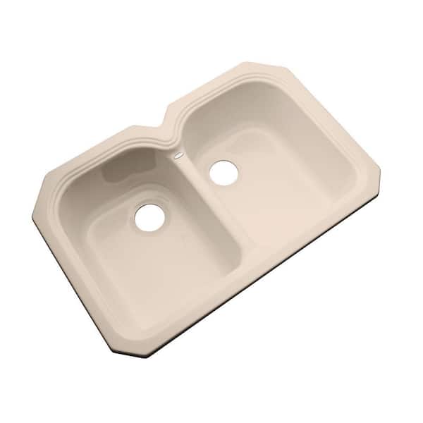 Thermocast Hartford Undermount Acrylic 33 in. Double Bowl Kitchen Sink in Peach Bisque