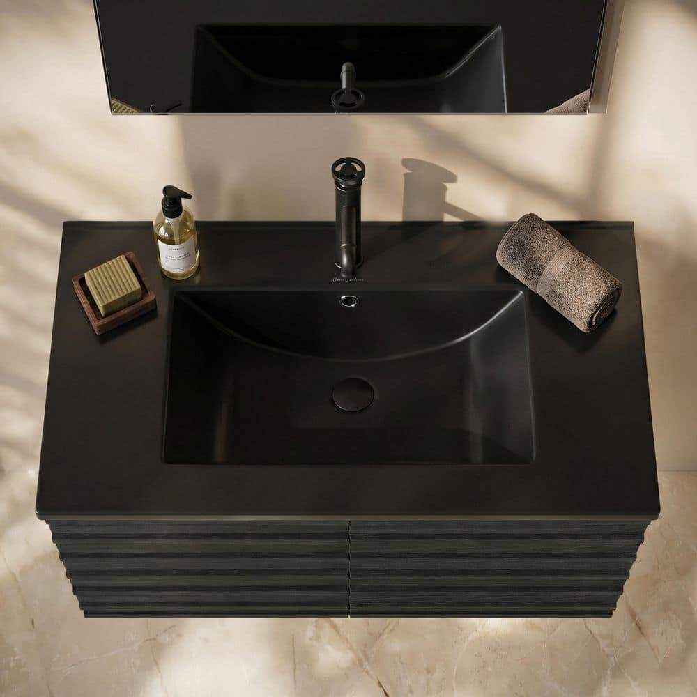 Swiss Madison 30 in. Vanity Top Bathroom Sink in Matte Black SM
