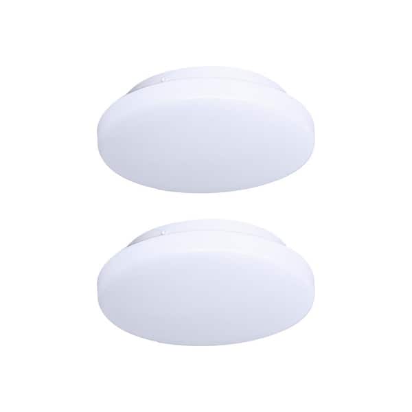 Lecoht 7 in. Integrated LED Flush Mount Ceiling Light with 4000K Cool White Lighting, Dimmable (2-Pack)