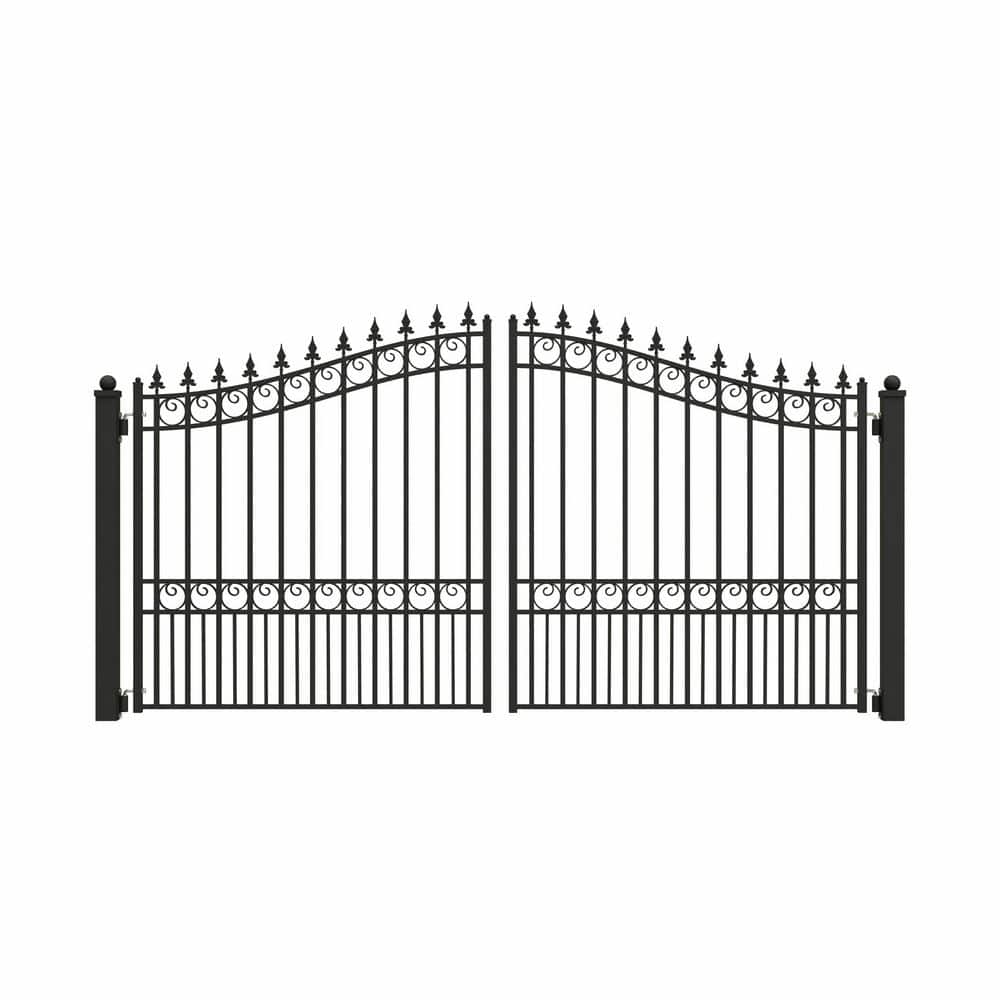 London Style 12 ft. x 6 ft. Black Steel Dual Swing Driveway Fence Gate price history on PriceWatchPro