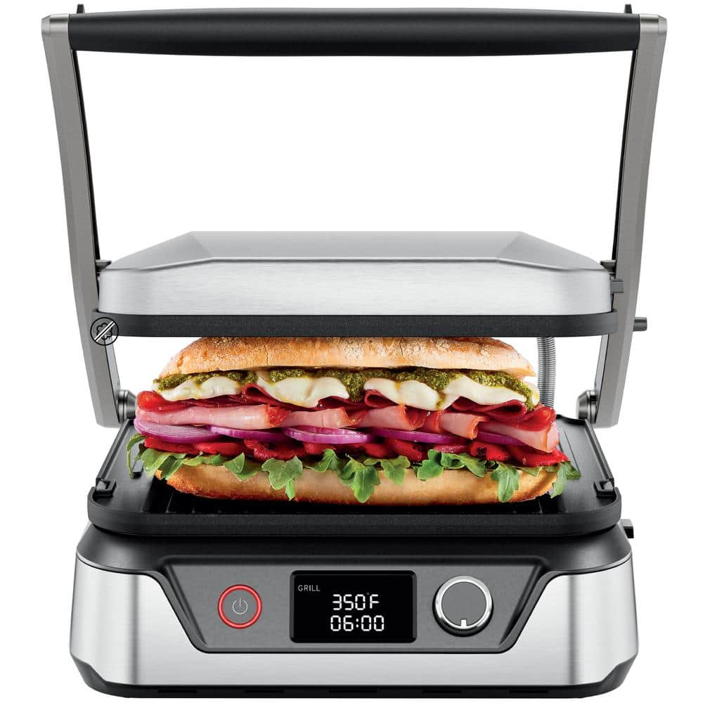 Chefman 1500 W Stainless Steel 5in1 Sandwich Maker with Reversible