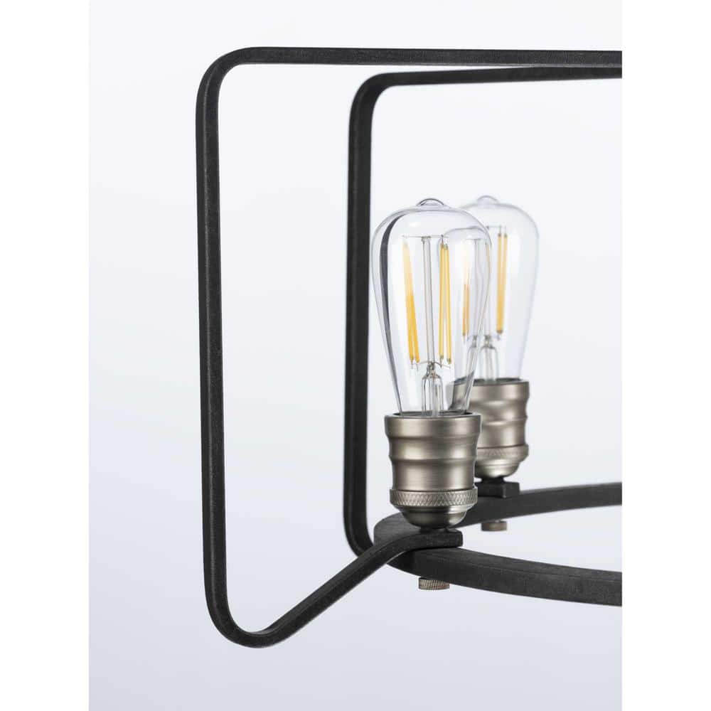 Black Iron 6-Light Cage Chandelier
