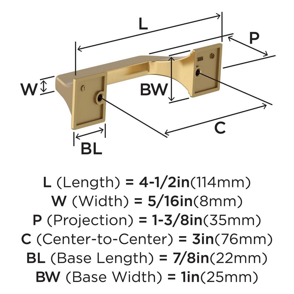 Champagne Bronze 4.5" Modern Cabinet Pull with Mounting Hardware