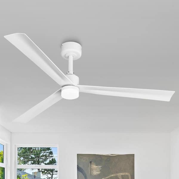 50 in. Indoor Matte White Ceiling Fan with Adjustable White Integrated LED Light and Remote Control Included