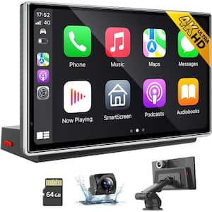 7 in. Wireless Apple/Android CarPlay for Car Stereo with 4K Dash Cam, GPS Navigation, HD Touchscreen and Backup Camera