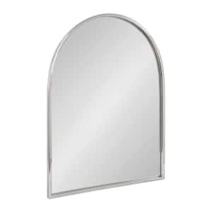 Rowla 24.00 in. W x 32.00 in. H Arch Metal Silver Framed Modern Wall Mirror