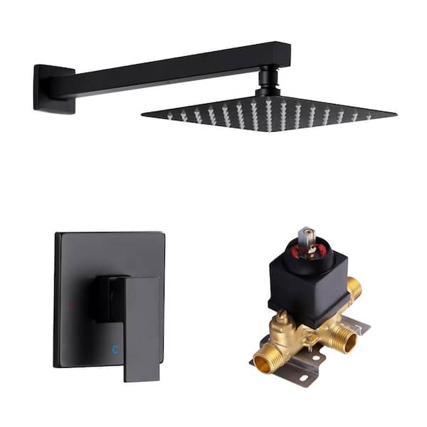 Single Handle 1 Spray Patterns Shower Faucet 1.8 GPM with Stainless Steel in Matte Black