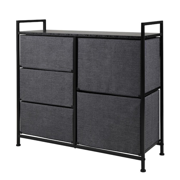 MOJAY Dark Gray Bedeoom Non-Woven Drawer Rack