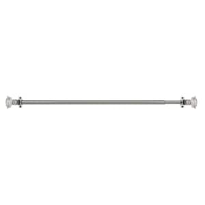 Innovative Brighton 48 in. - 86 in. Adjustable 3/4 in. Single Wrap Around Curtain Rod in Crystal Brighton Finials