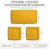 Sizing guide for 4-seater patio cushion covers.