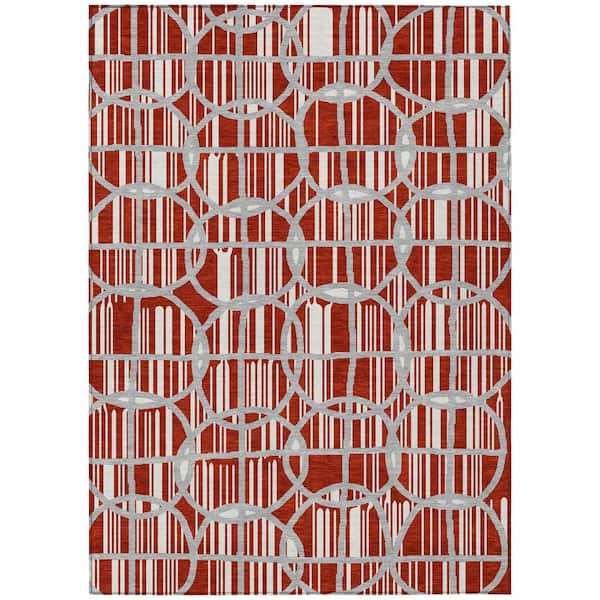Chantille Machine Washable Indoor/Outdoor Abstract ACN2769 Red 10 ft. x 14 ft. Area Rug