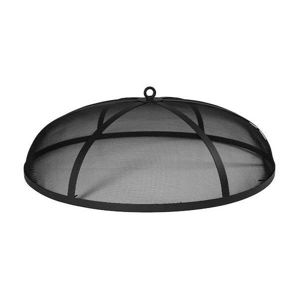 Protective Spark Guard Lid for Campfire Pan 70, Outdoor Fireplace Accessory, Black Lacquered Steel