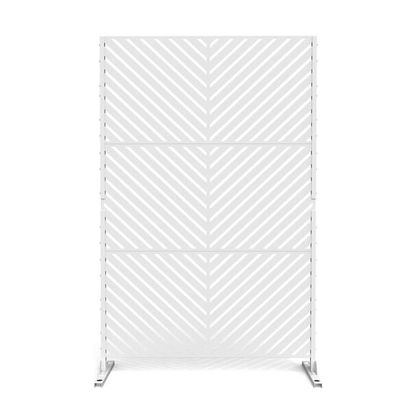 UIXE 76 in. Galvanized Steel Garden Fence Outdoor Privacy Screen Garden