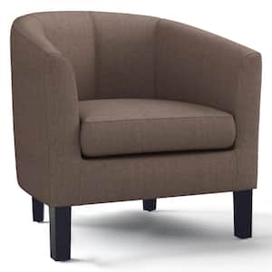 Austin 30 in. Light Mocha Wide Contemporary Tub Chair in Linen Look Fabric