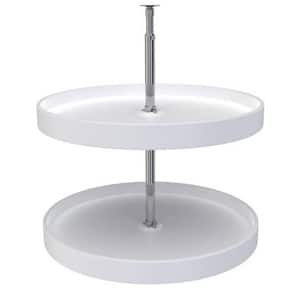 24 in. W x 24 in. H x 24 in. D White Lazy Susan Full Circle Polymer 2-Shelf