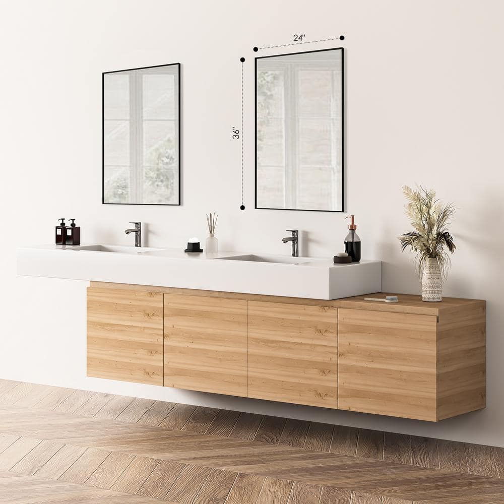 Elegant Rectangular Silver and Gold Aluminum Bathroom Vanity Mirror