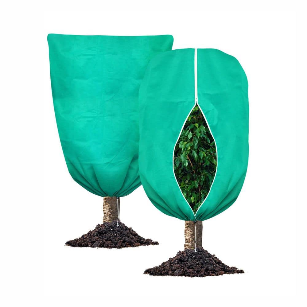 "47""W x 70""H Green Non-Woven Fabric Plant Frost Cover with Zipper Drawstring Winter Tree Shrub Protection 2-Pack" price history on PriceWatchPro
