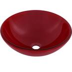 Rosso Glass Vessel Sink in Red