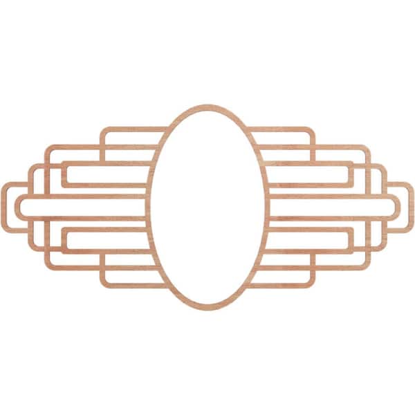 Ekena Millwork 28 in. x 14 in. x 1/4 in. Elizabeth Wood Fretwork Pierced Ceiling Medallion, Cherry