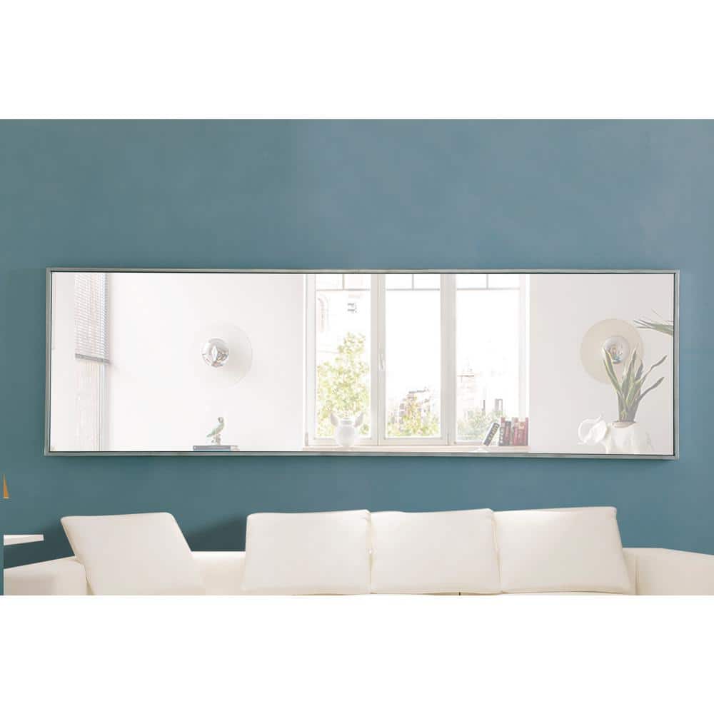 Elegant Silver Metal Frame Rectangular Mirror 18x60