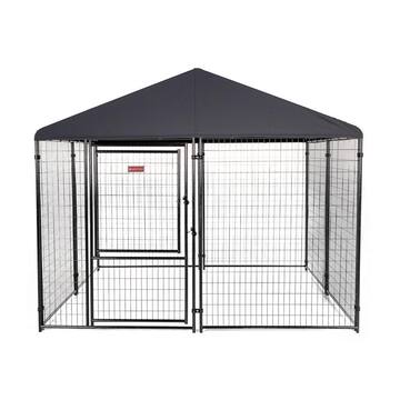Lucky Dog STAY Series Presidential Steel Grey Kennel (10 ft x 10 ft x 6 ft) KPRM10-UR0310