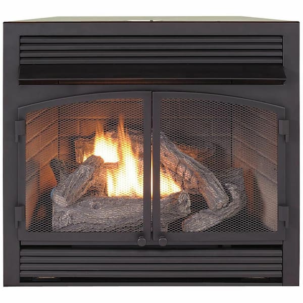 Duluth Forge Dual Fuel Ventless Gas Fireplace Insert - 32,000 BTU, T-Stat Control Model FDF400T-ZC