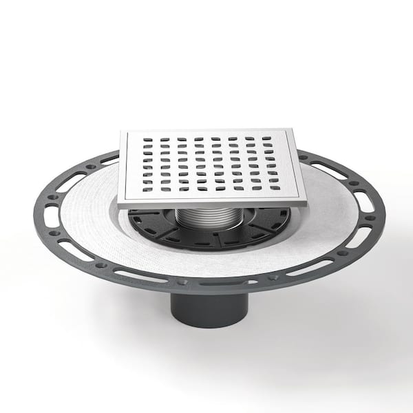 Neodrain 6 in. x 6 in. Stainless Steel Square Shower Drain with PVC Bonding Flange