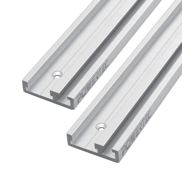 ‎POWERTEC 32 in. Dual Track Rail Aluminum Combo T-Track and Miter Track (2-Pack)