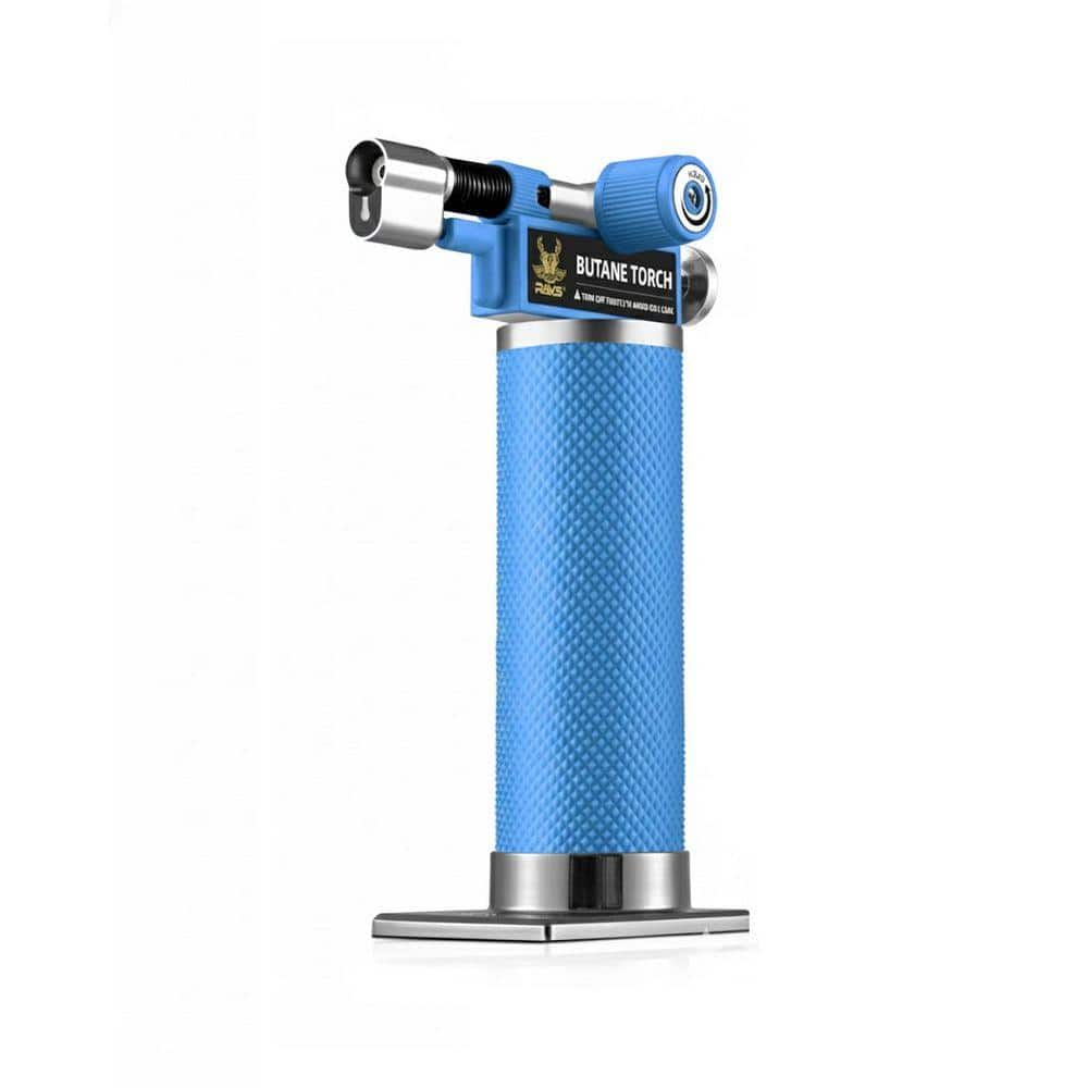 Lynzavix Metal Blue Kitchen Butane Torch Gun with Dual Adjustable Flame for Cooking, Welding, Resin Art, Refillable