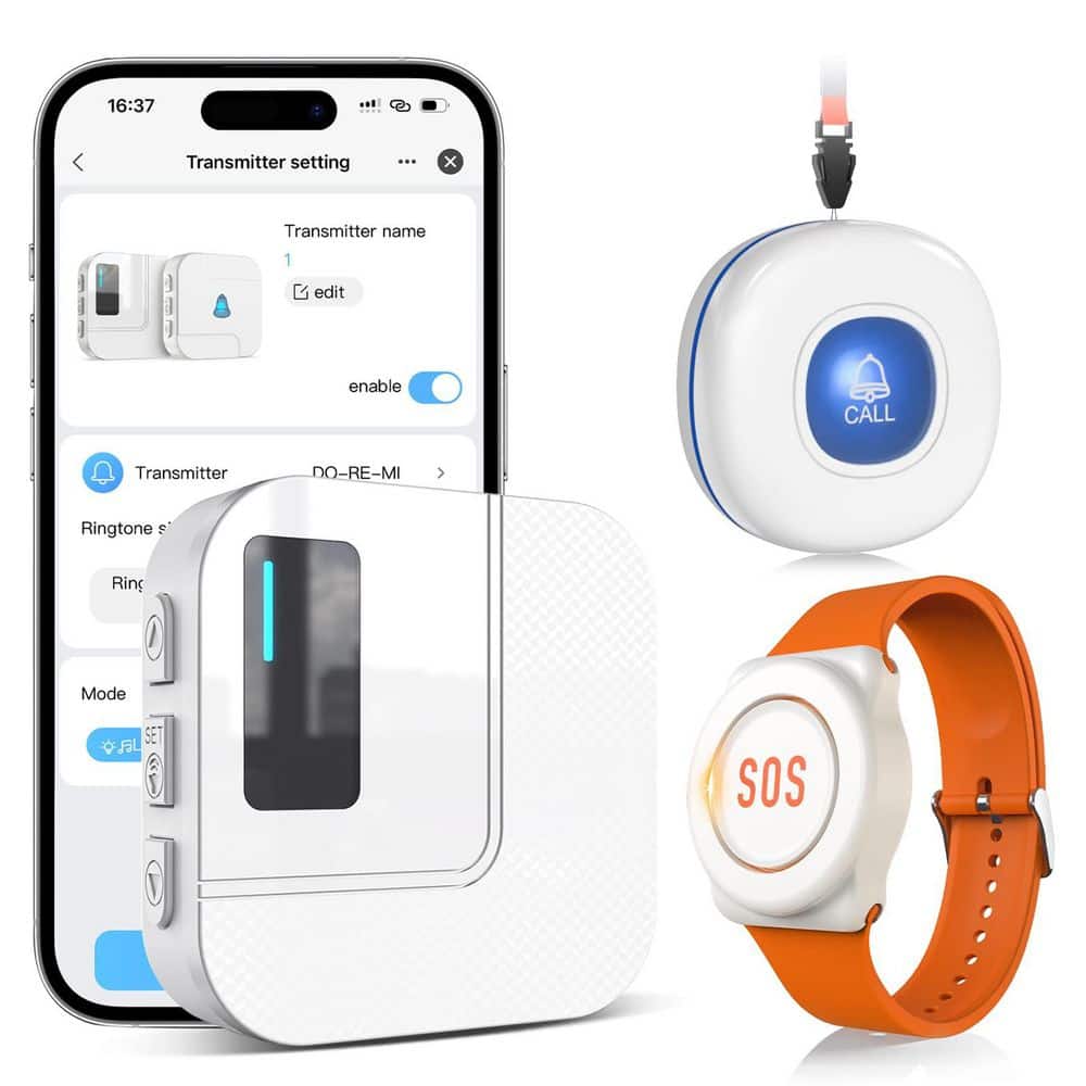 Smart Wireless Caregiver Pager System with WiFi App Notification, 328FT Range, Custom Ringtones, Family Sharing Function price history on PriceWatchPro