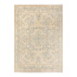 Mogul One-of-a-Kind Traditional Ivory 8 ft. 1 in. x 11 ft. 4 in. Oriental Area Rug