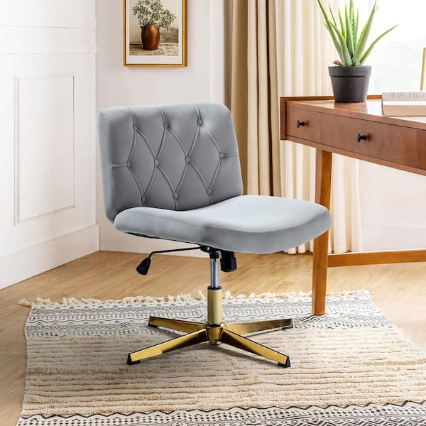 JAYDEN CREATION Alan Gray 360° Swivel and Height Adjustable Tufted Task ...