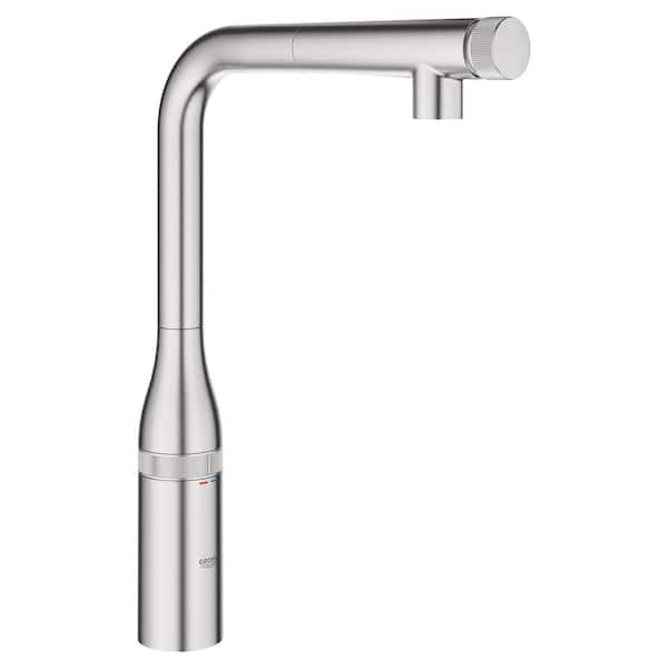 GROHE Essence Smartcontrol Single-Handle Pull-Out Sprayer Kitchen Faucet in SuperSteel InfinityFinish