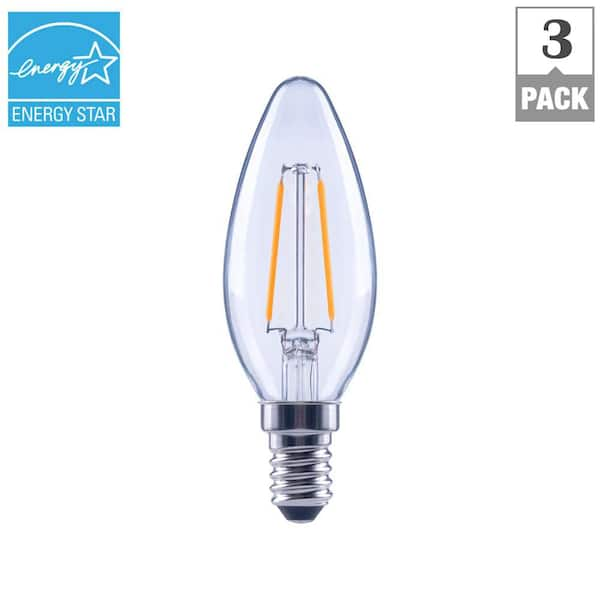 25-Watt Equivalent B11 Dimmable E12 Candelabra ENERGY STAR Clear Glass  Vintage LED Light Bulb Soft White (3-Pack)