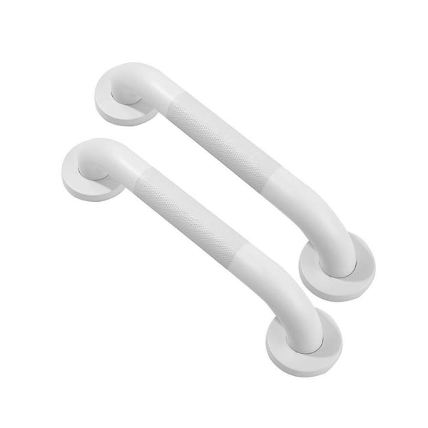 12 in. x 1.25 in. Concealed Screw Bathroom Grab Bar Anti-Slip Stainless Steel Handle White 2 Pack