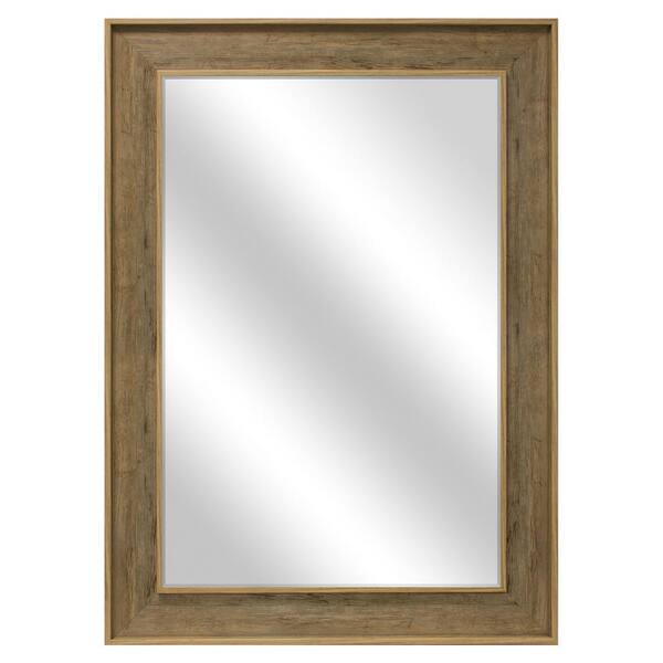 BP Industries Medium Rectangle Greywash Beveled Glass Modern Mirror (42.5 in. H x 30.5 in. W)