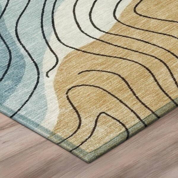 Chantille Machine Washable Indoor/Outdoor Abstract ACN3016 Denim 3 ft. x 4 ft. Area Rug