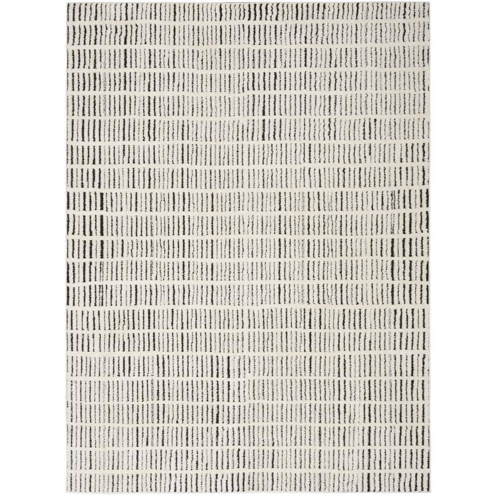Reviews for Nourison Cozy Modern Ivory Black 4 ft. x 6 ft. Linear