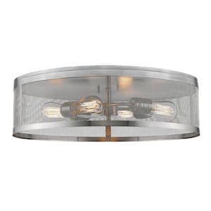 Meshsmith 21.125 in. 4-Light Brushed Nickel Flush Mount